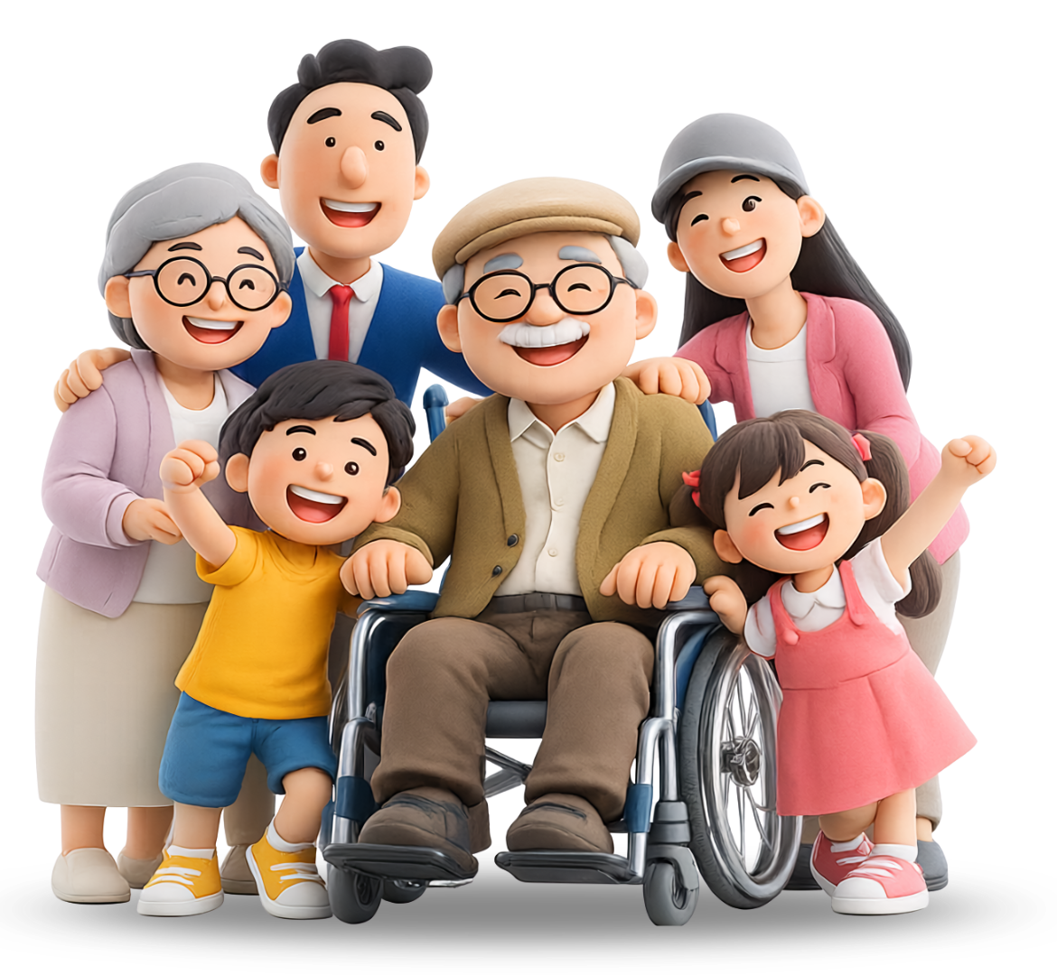 全球人壽大健康計畫家庭插畫