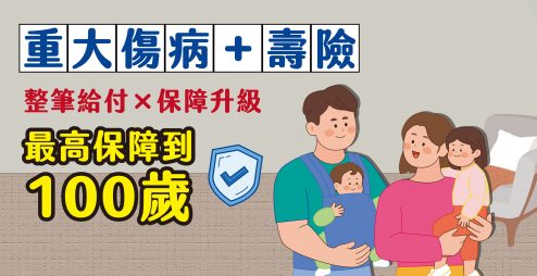 全球人壽【DCF重大傷病險】整筆給付＋身故保障，重大傷病保障一次到位